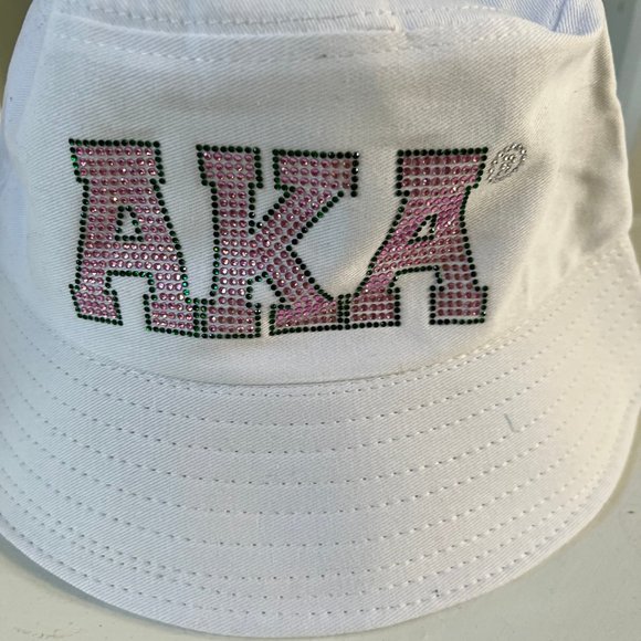 Alpha Kappa Alpha Bling Bucket Hat White - Picture 7 of 7